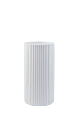 Table Lamp Cylindrical Lines Medium - Matt White