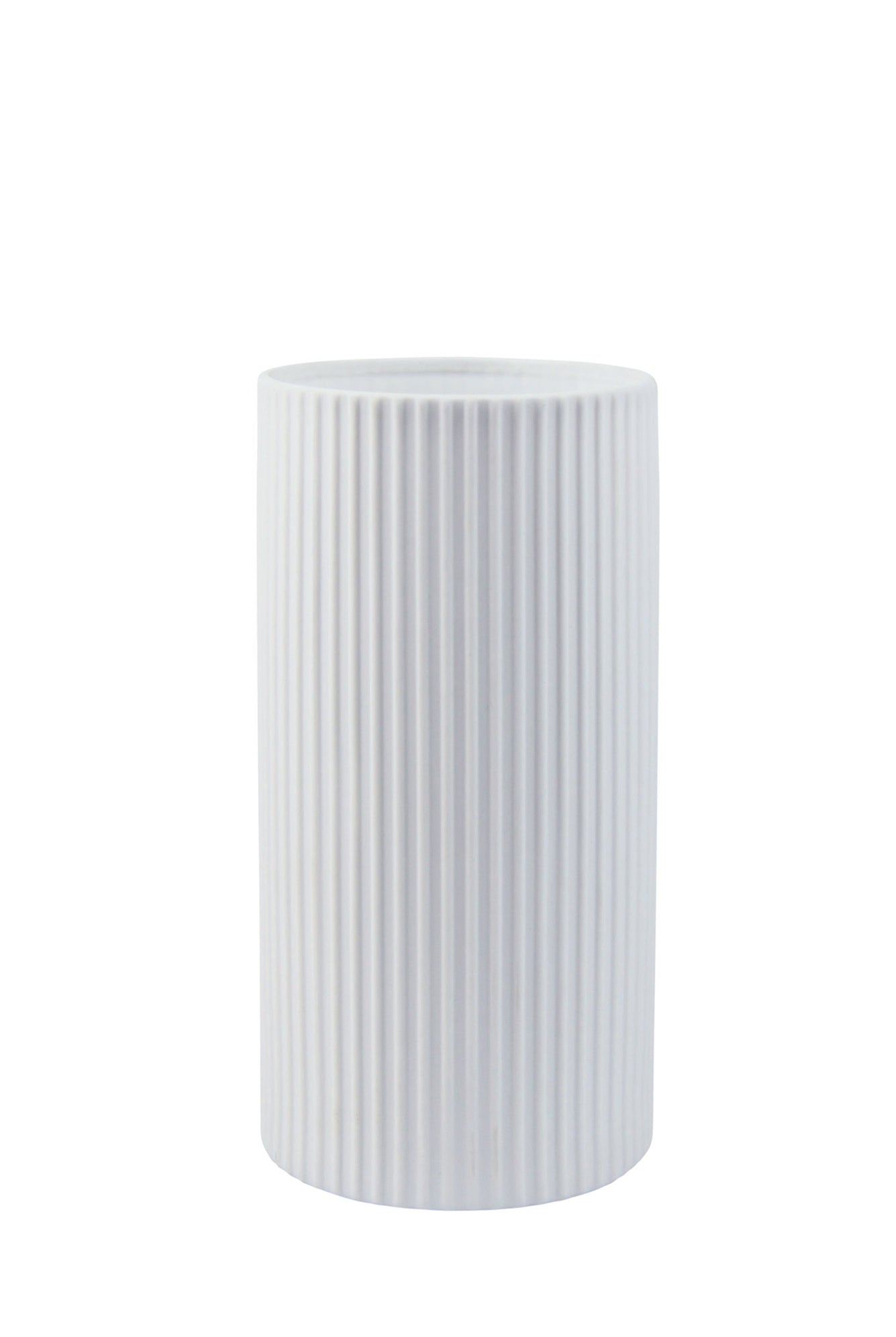 Table Lamp Cylindrical Lines Tall - Matt White - Magpie Style