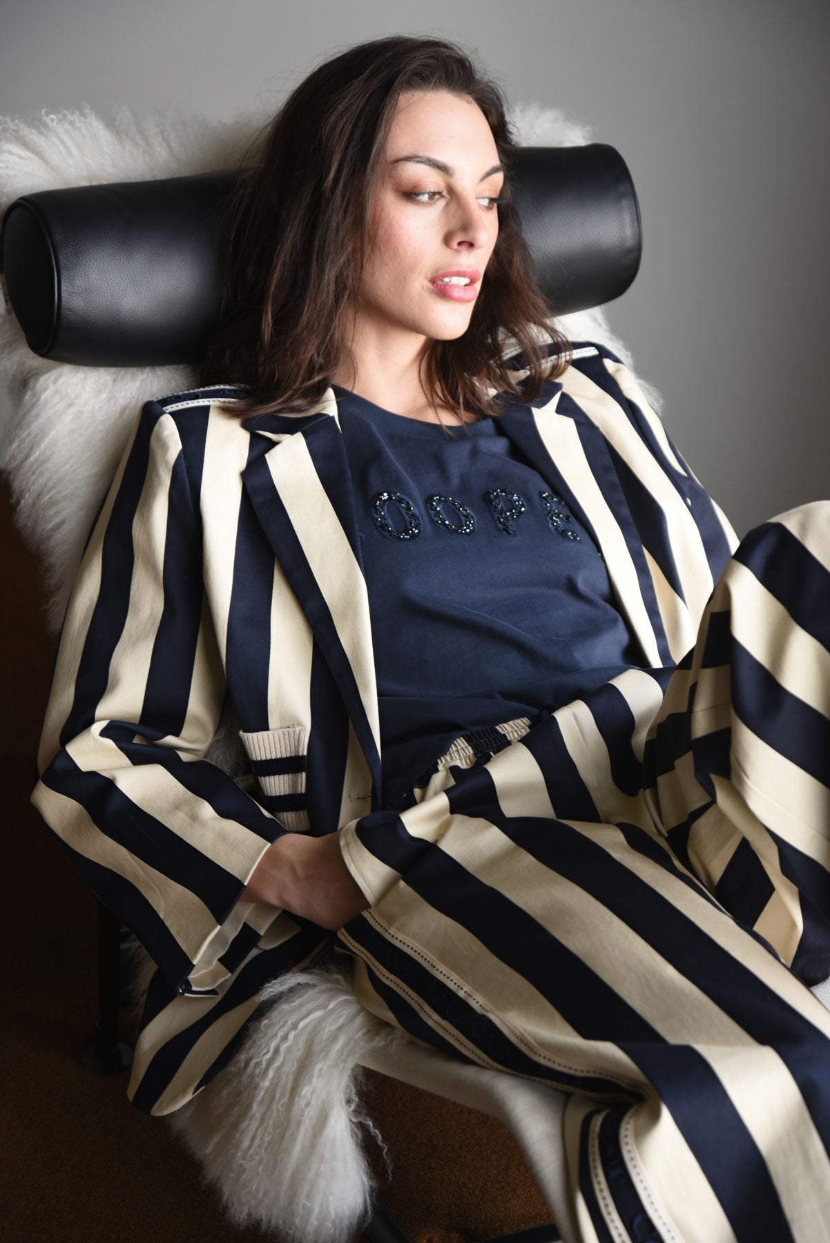 COOPER Cooper Club Jacket - Navy Stripe - Magpie Style