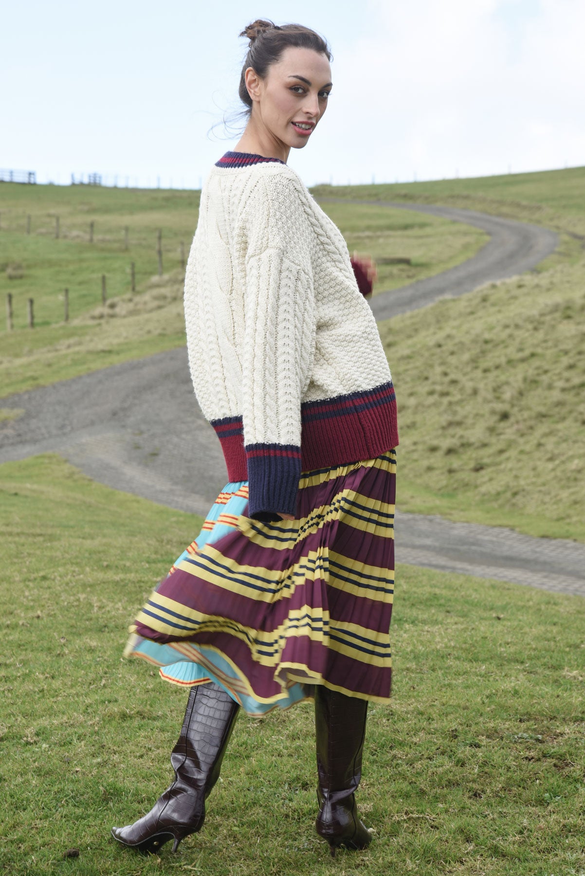 COOPER A Joyful Drop Skirt - Multi Stripe - Magpie Style