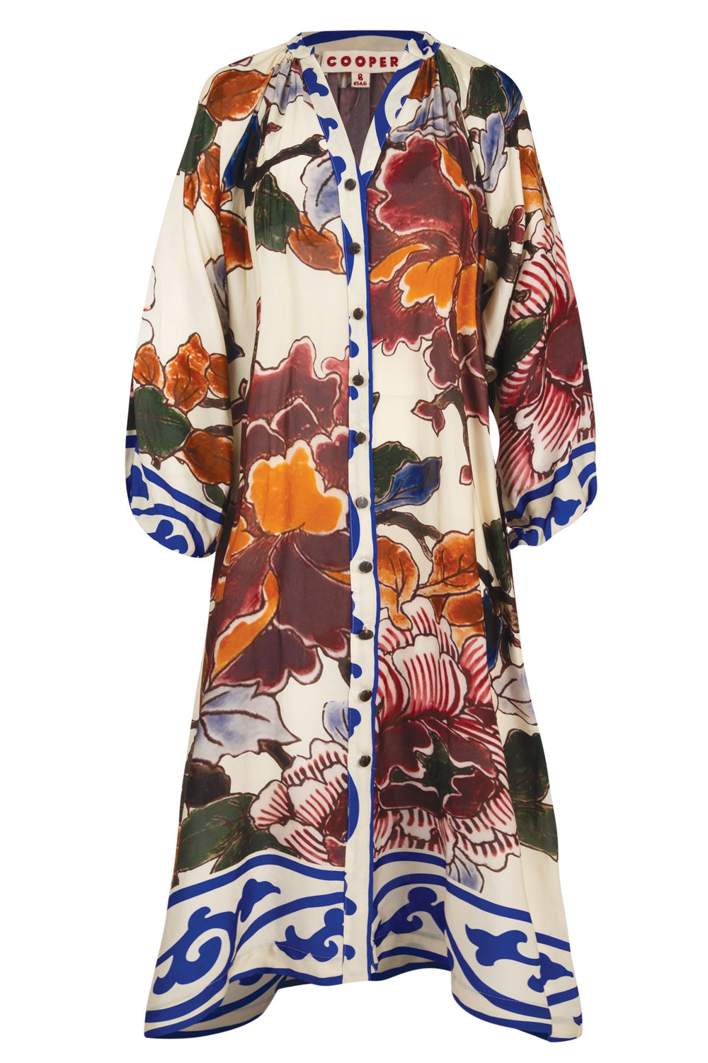 COOPER Button On Point Dress - Multi Floral