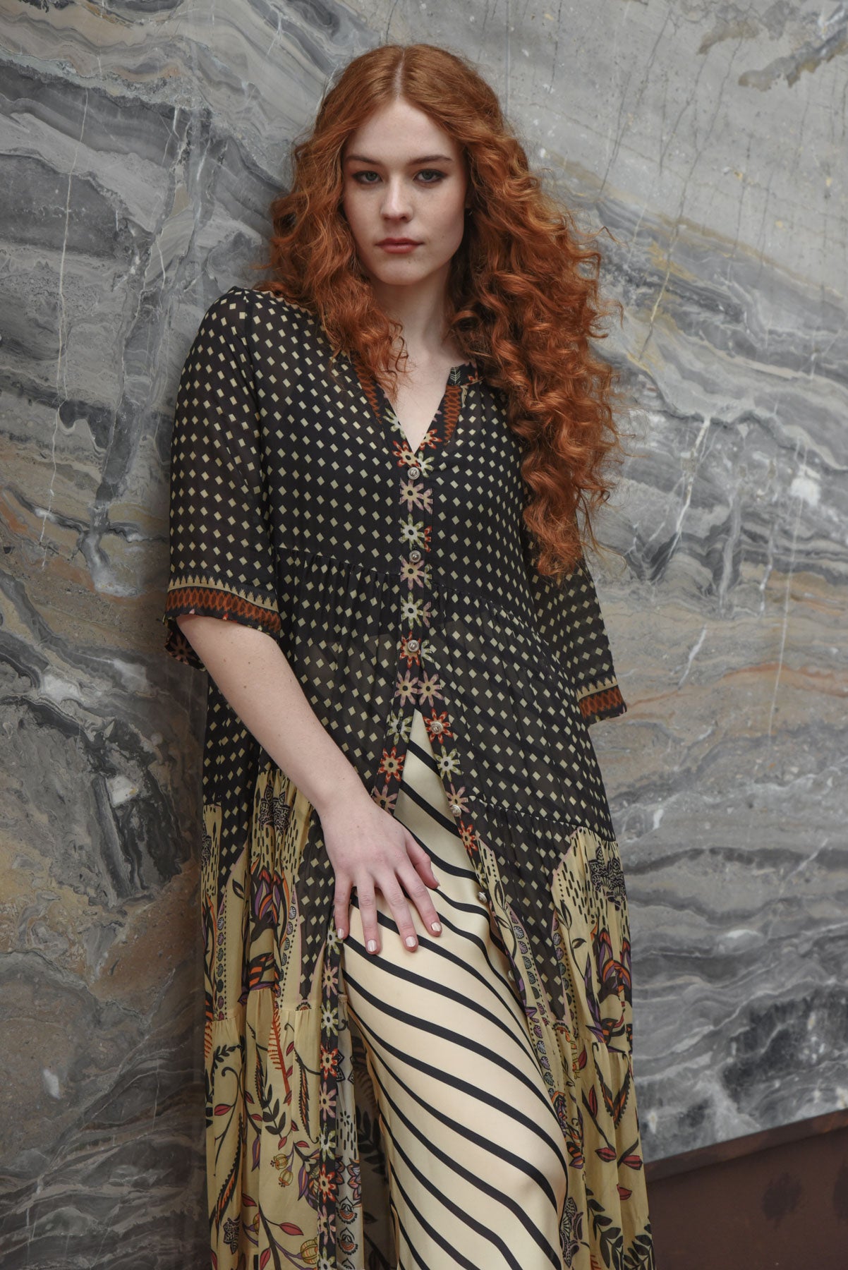CURATE High and Rising Dress - Border Spot - Magpie Style