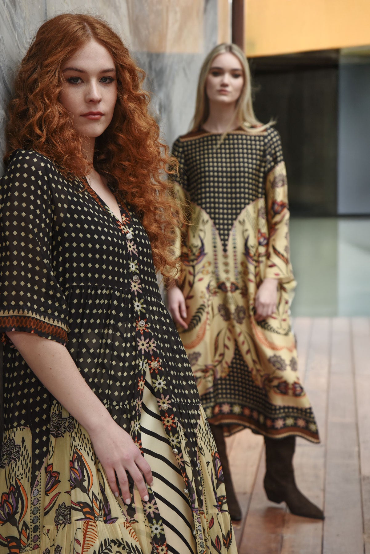 CURATE High and Rising Dress - Border Spot - Magpie Style