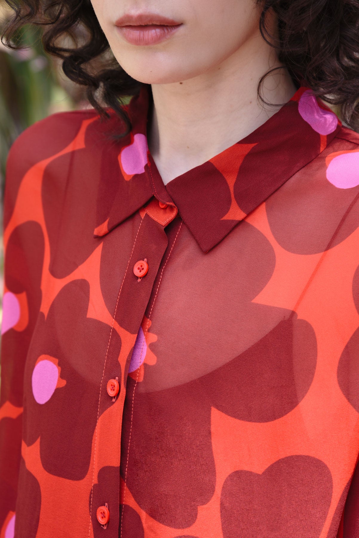 CURATE Behind Her Back Shirt - Pink/Red - Magpie Style