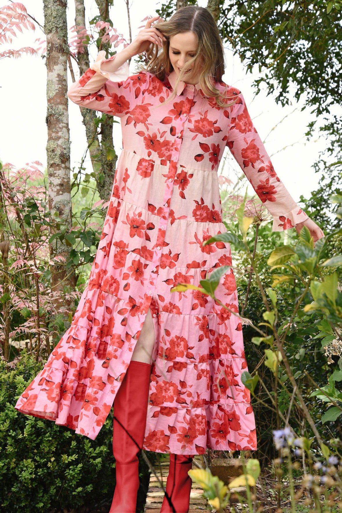 CURATE In The Long Dress - Pink/Red - Magpie Style