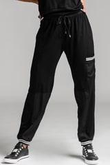 PAULA RYAN RELAXED Panelled Cargo Pant - Viscose Jersey - Black/White