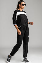 PAULA RYAN RELAXED Panelled Cargo Pant - Viscose Jersey - Black/White - Paula Ryan