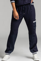 PAULA RYAN RELAXED Panelled Cargo Pant - Viscose Jersey - Black/White - Paula Ryan