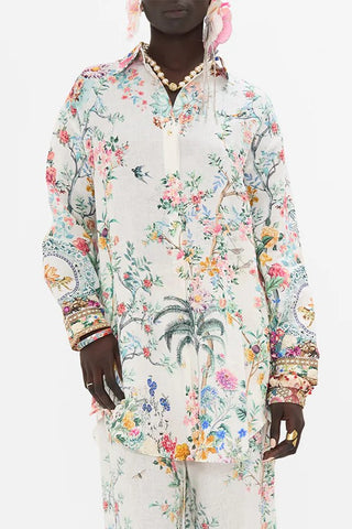 CAMILLA  Shirt Tunic with Side Buttons - Plumes and Parterres