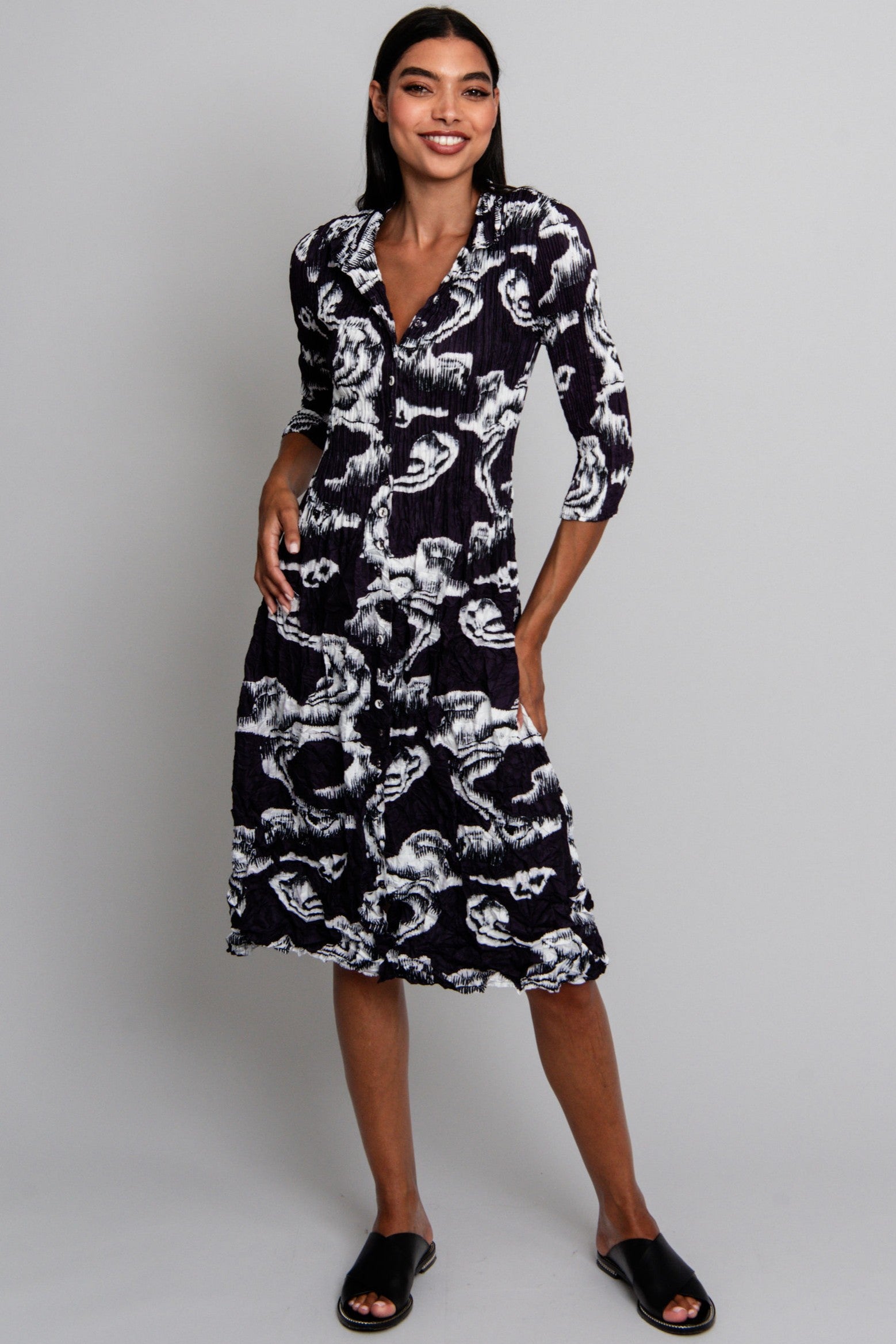 ALQUEMA Nehru Coat Dress - Storm - Magpie Style