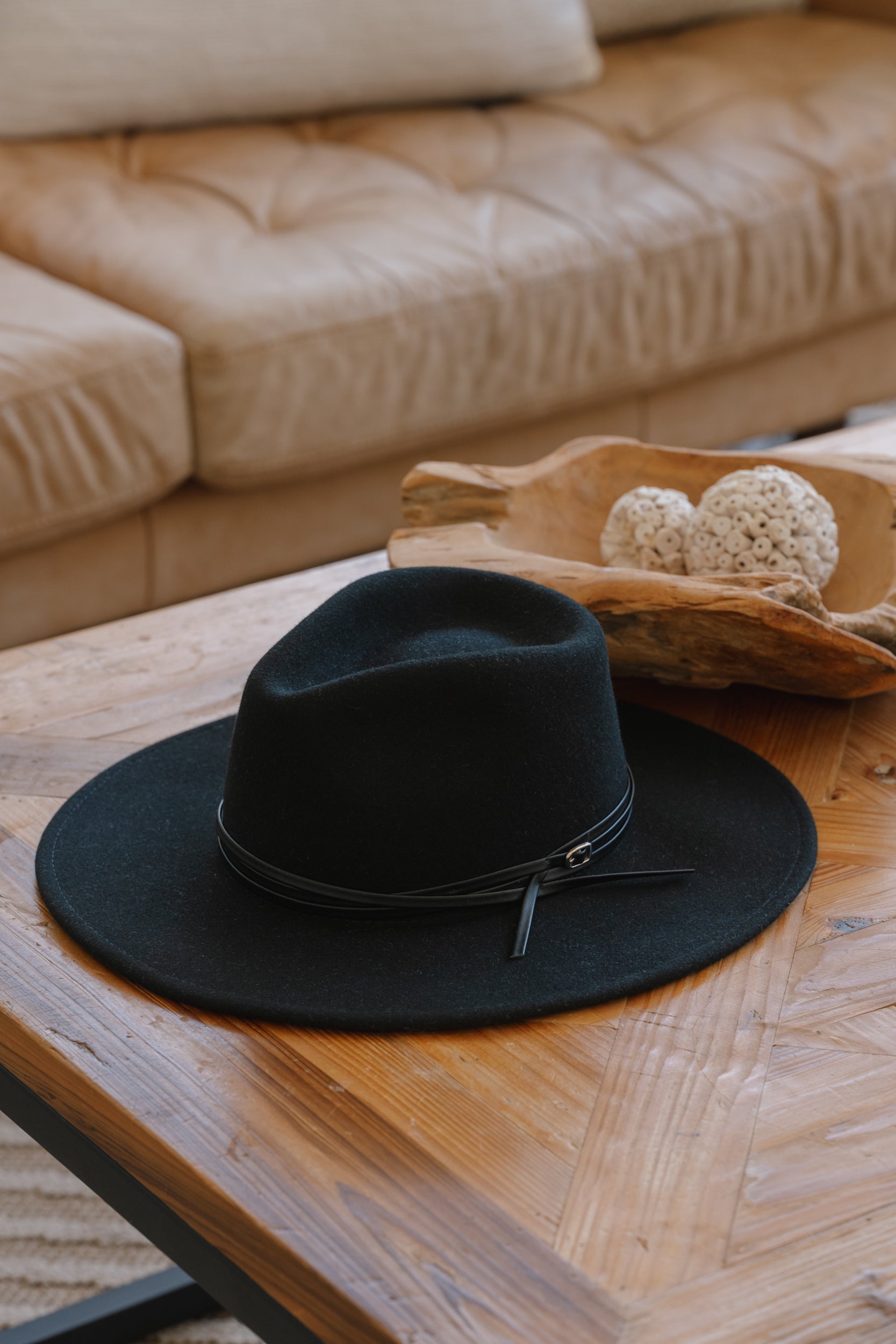 SUNDAISE - Tessa Wool Panama Hat - Stacked Trim Black - Paula Ryan
