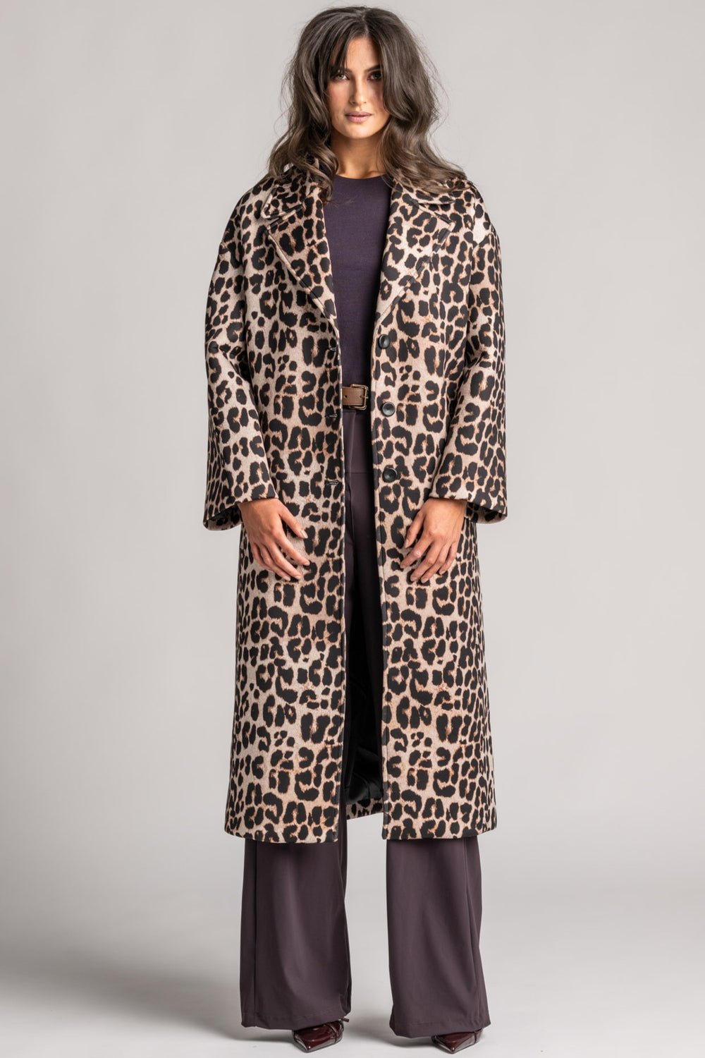 LAUREN VIDAL Pharell Wild Long Leopard Coat