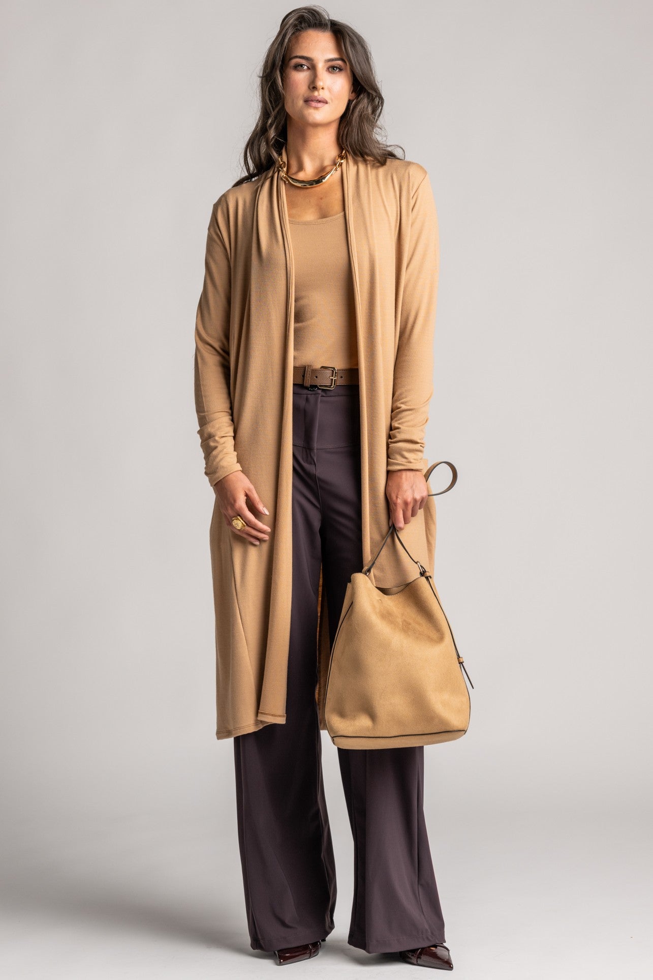 PAULA RYAN Long Shrug Merino - Camel - Paula Ryan