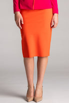 PAULA RYAN Regular Stretch Pencil Skirt Bonded Microjersey - Orange - Paula Ryan