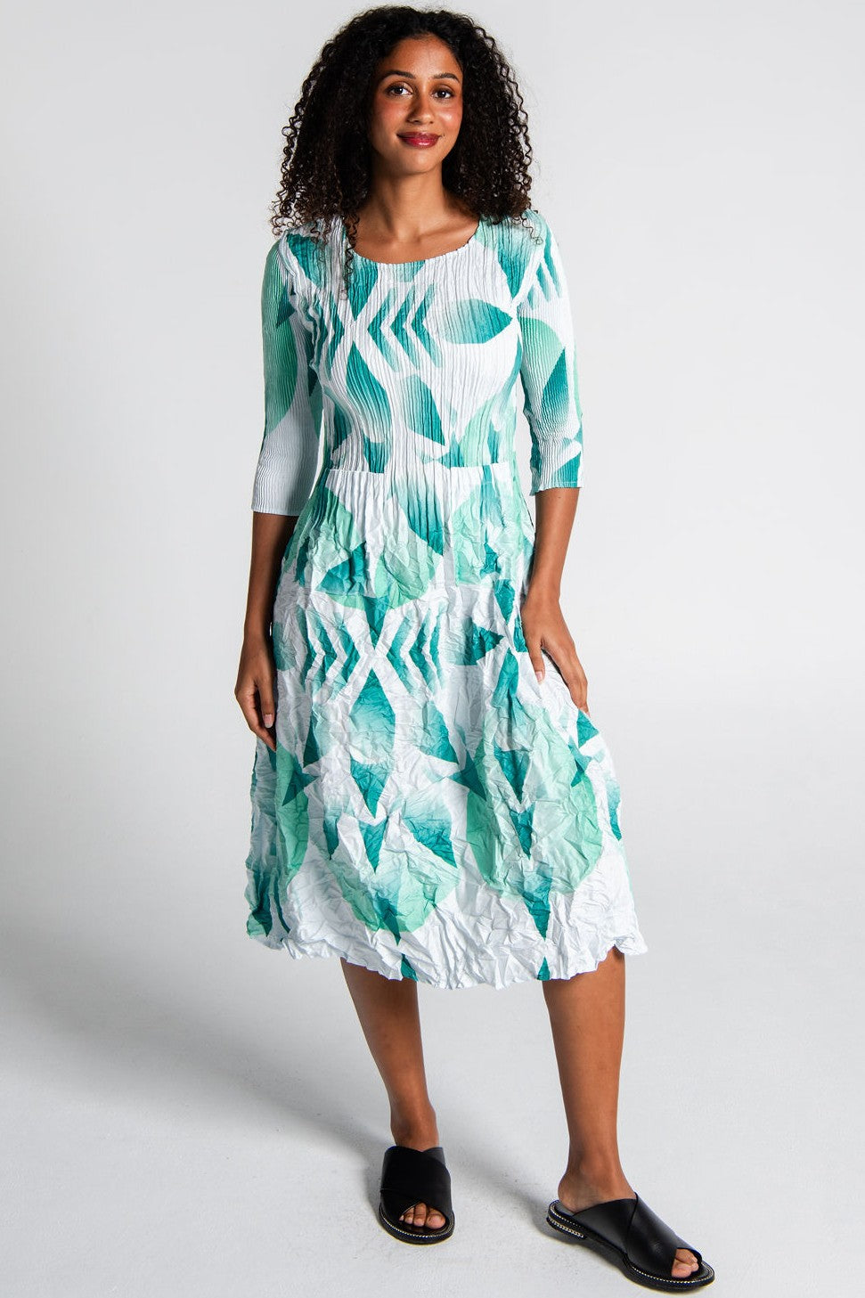 ALQUEMA 3/4 Sleeve Smash Pocket Dress - Gatsby
