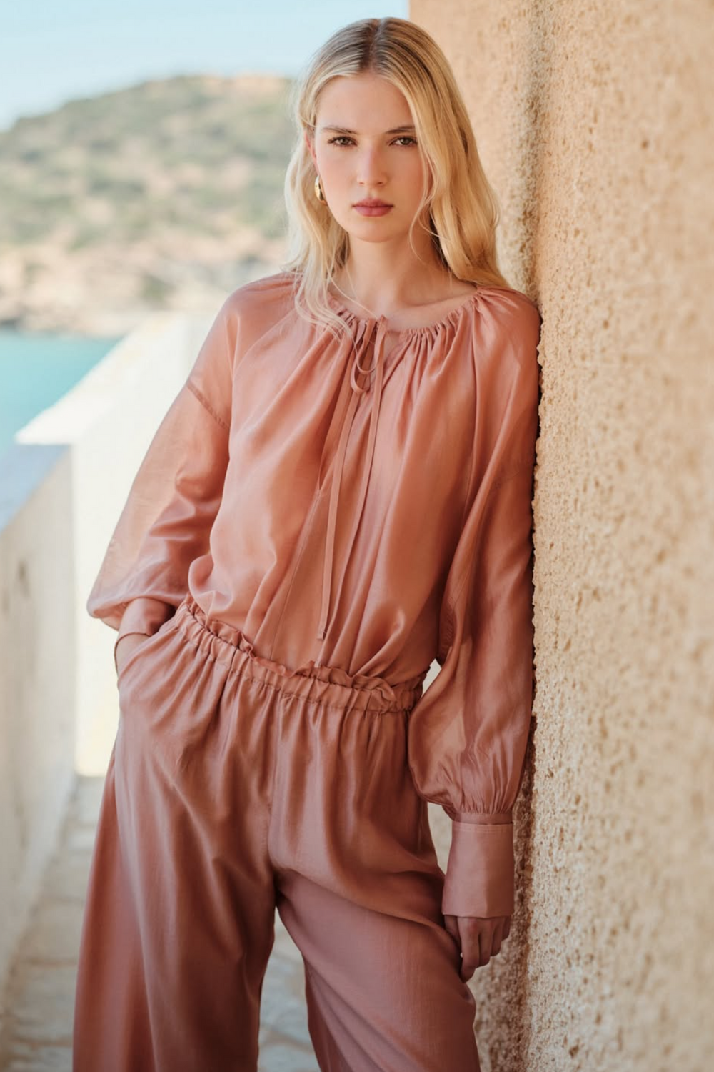 DEVOTION TWINS Lyocell Blouse - Powder