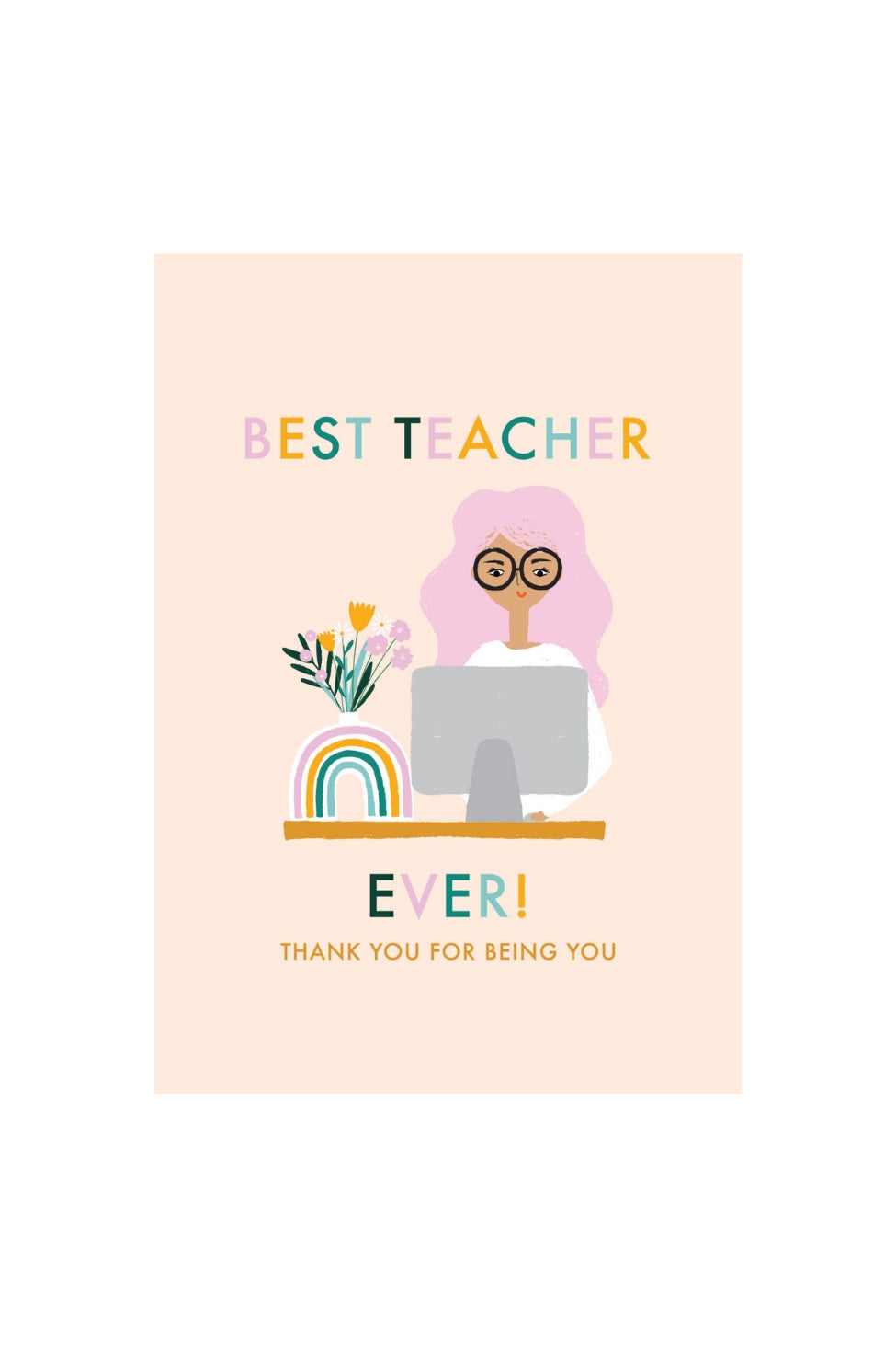 Card - Best Teacher Pink - Magpie Style