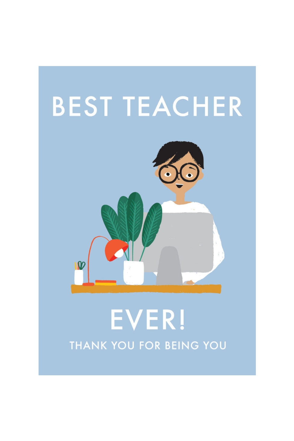 Card - Best Teacher Blue