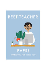 Card - Best Teacher Blue