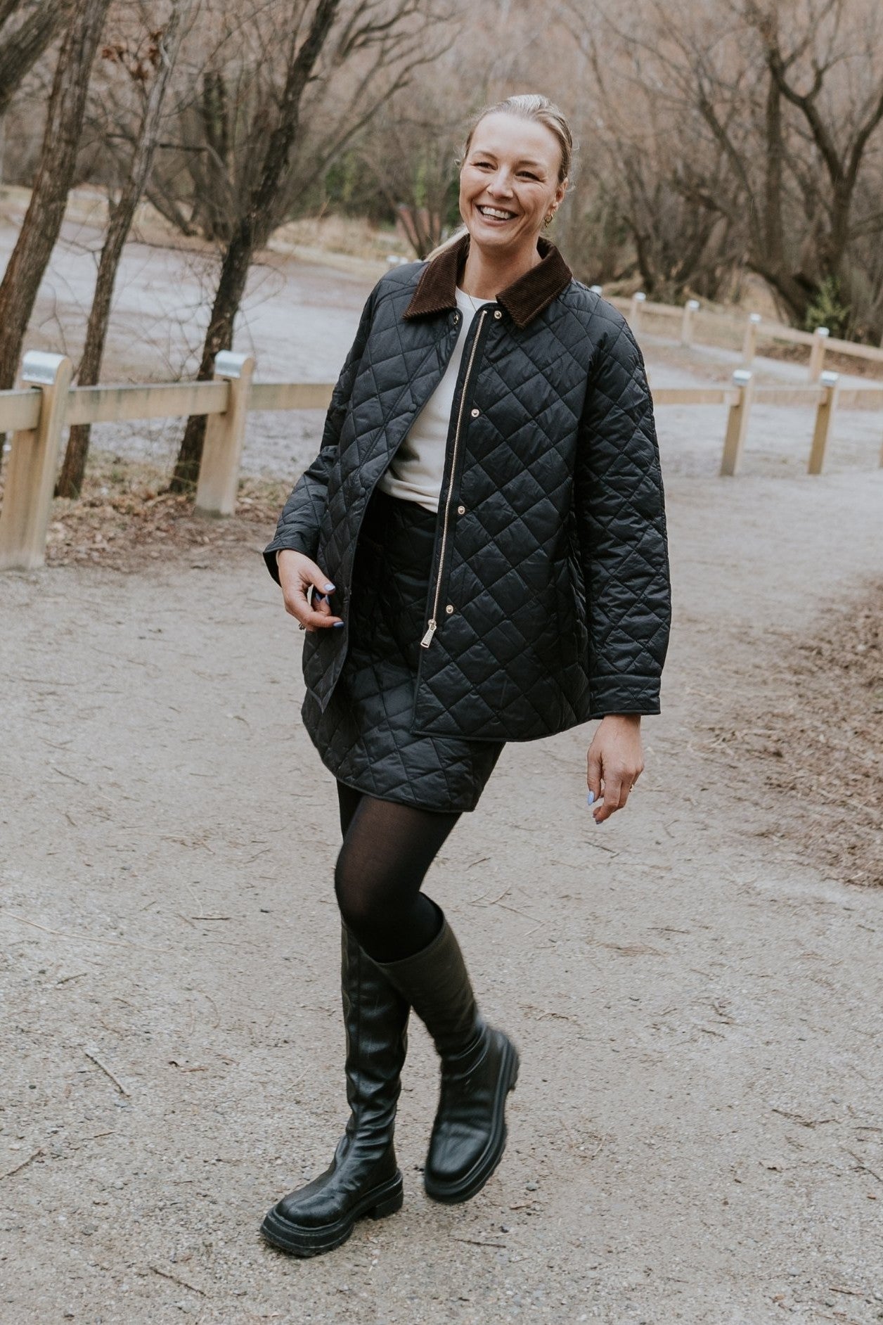 MOKE Daisy Quilt Jacket - Black - Magpie Style