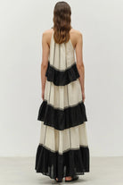 DEVOTION TWINS Kleio Long Dress - Black/Off White - Magpie Style