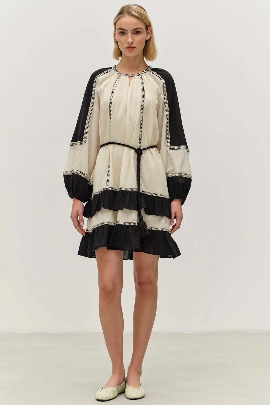 DEVOTION TWINS Emphasis Short Dress - Black/Off White - Magpie Style