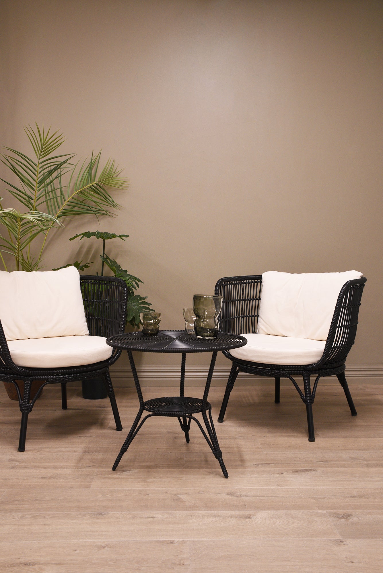 Clifton Outdoor 3 Piece Setting - Black - Magpie Style