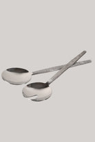 Polished salad servers - Hammered Handle - Magpie Style