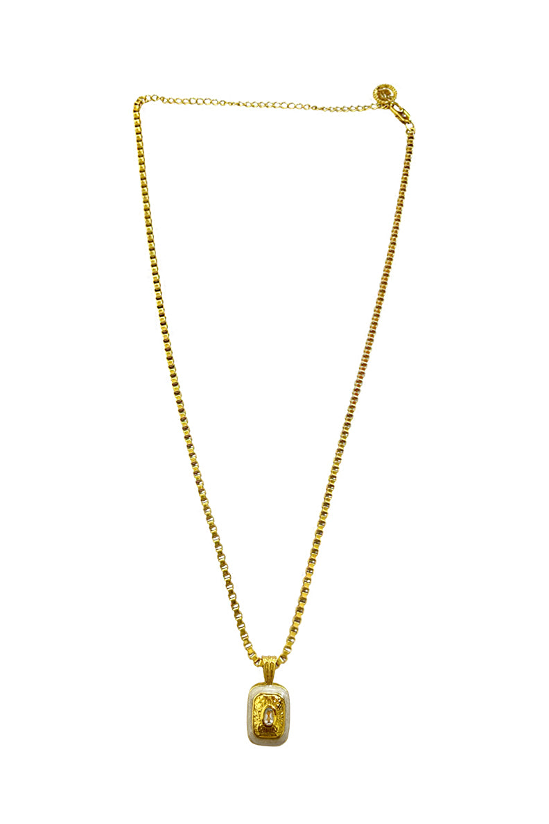 MOUNTAIN & MOON Eva Necklace Crystal Quartz & Enamel Gold PRE ORDER - Magpie Style