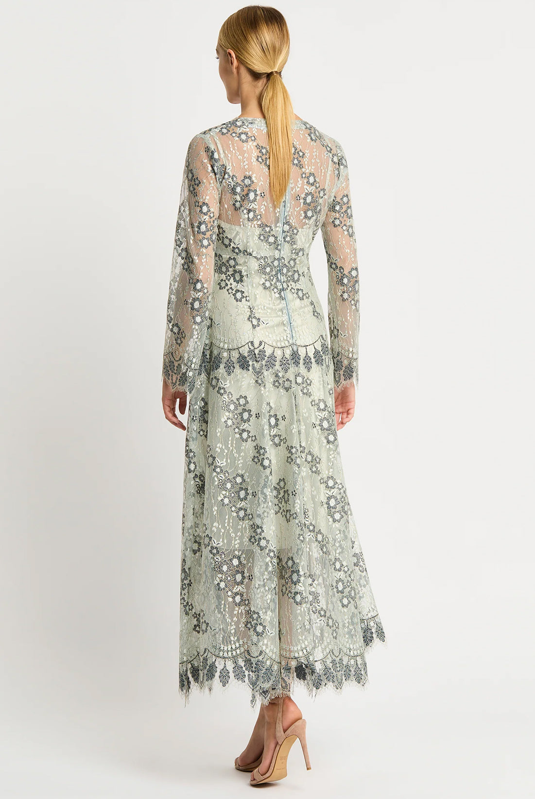 MOSS & SPY Enya Midi Dress Scallop Lace - Magpie Style