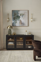 Black Frame Glass Door Cabinet - Magpie Style