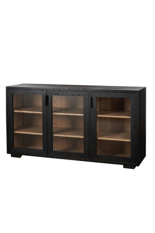 Black Frame Glass Door Cabinet