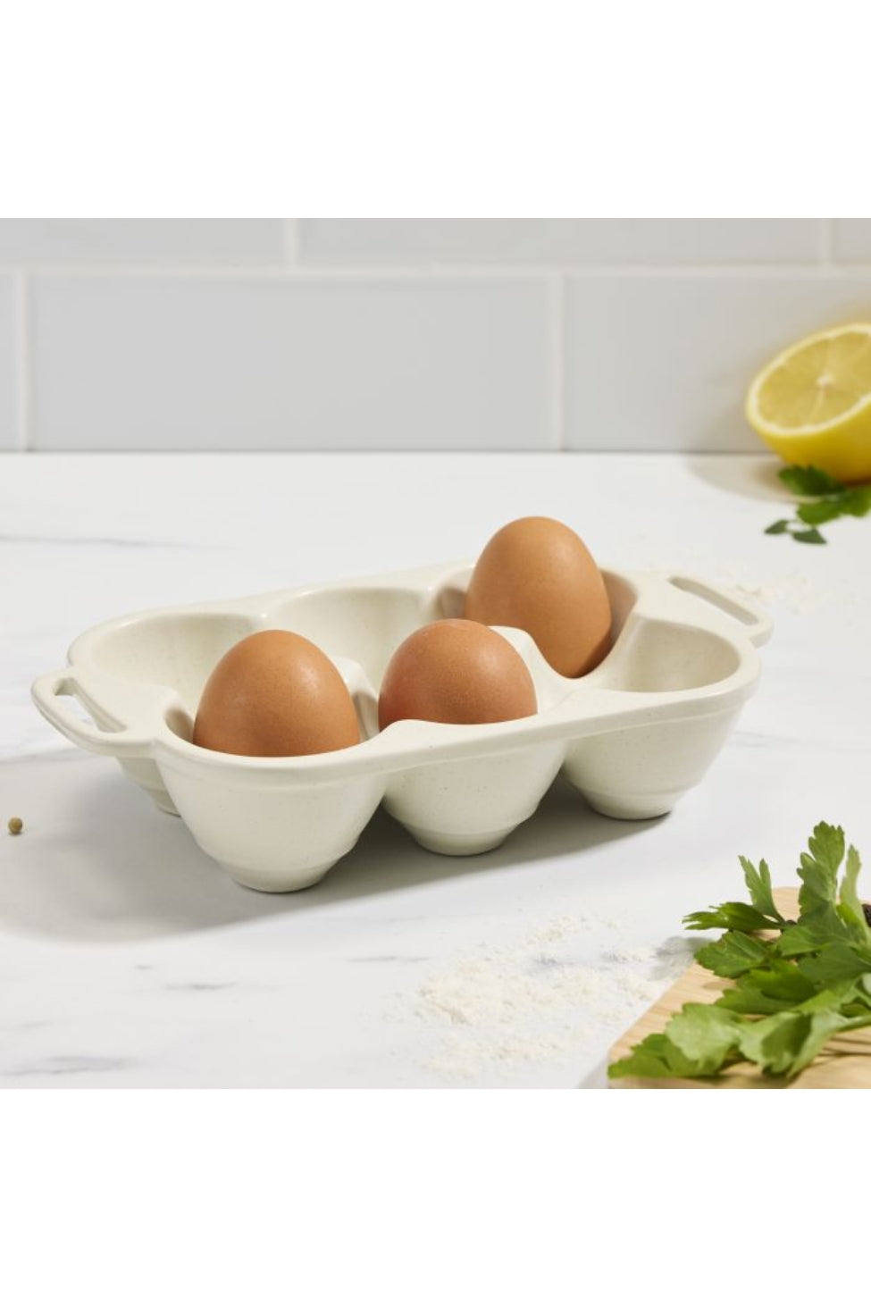 White Egg Tray - Stoneware - Magpie Style