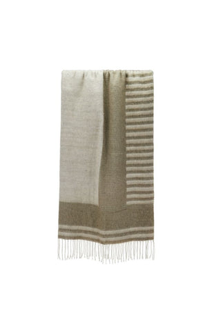 Nordic Stripe Wool Throw - Natural Tones