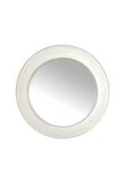 St Lucia Round Wooden Mirror - White Wash - Magpie Style