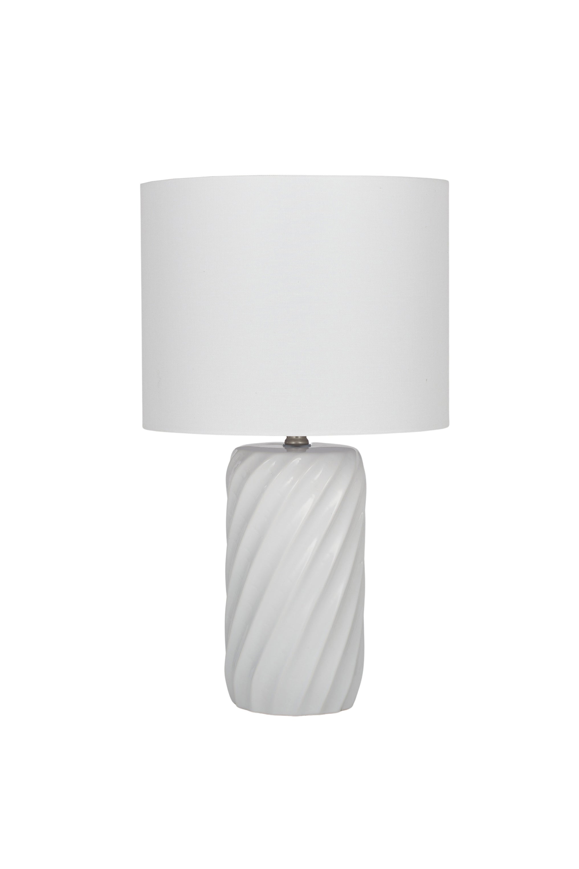 Drift Ceramic Table Lamp w Fabric Shade - Magpie Style