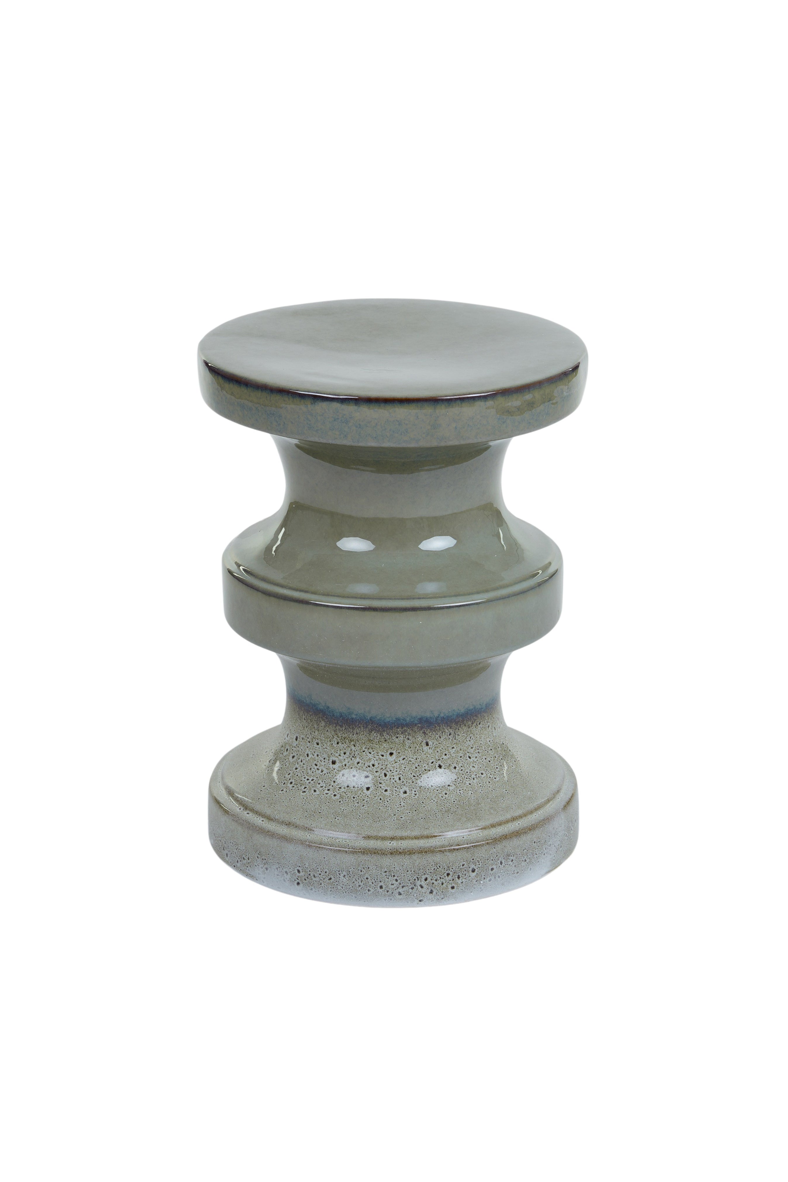 Olive Glazed Ceramic Stool - Magpie Style