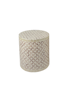 Dorothy Small Taupe Inlay Table - Magpie Style