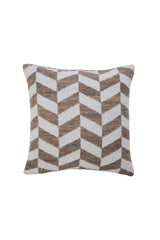 Chevron Weave Cushion - Natural & White