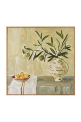Olive Branch Still Life Framed Canvas