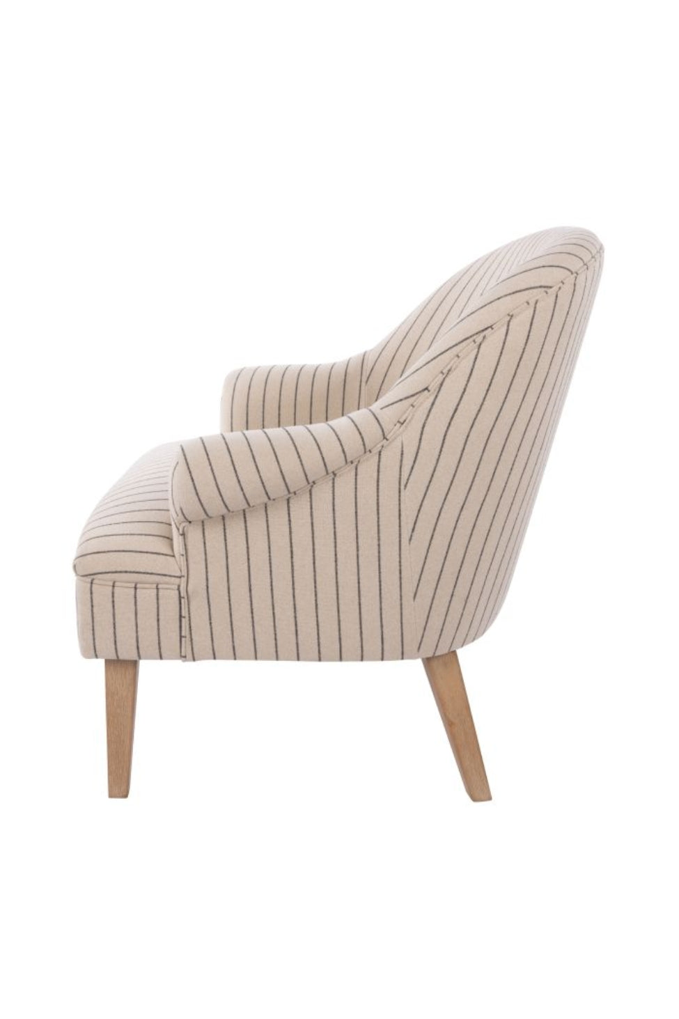 Striped Upholstered Armchair - Magpie Style