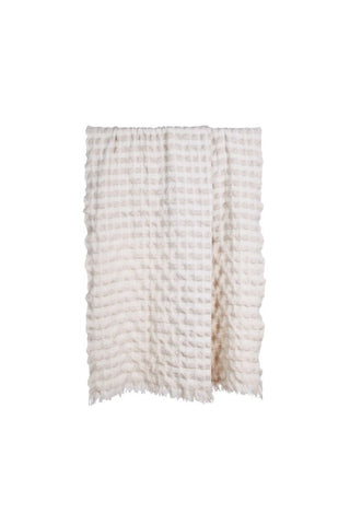 Ivory Waffle Textured Throw