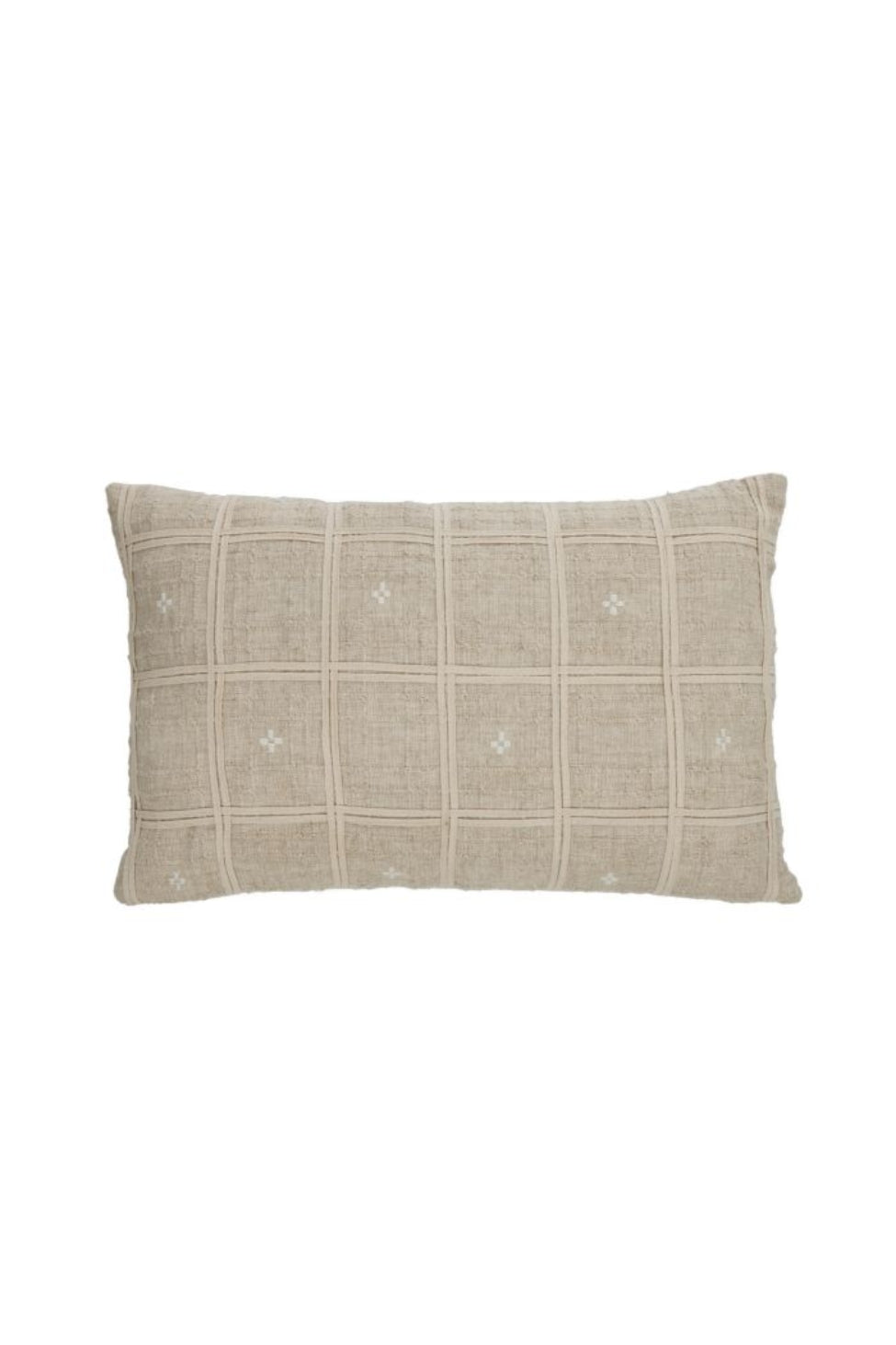Sandstone Check Lumbar Cushion