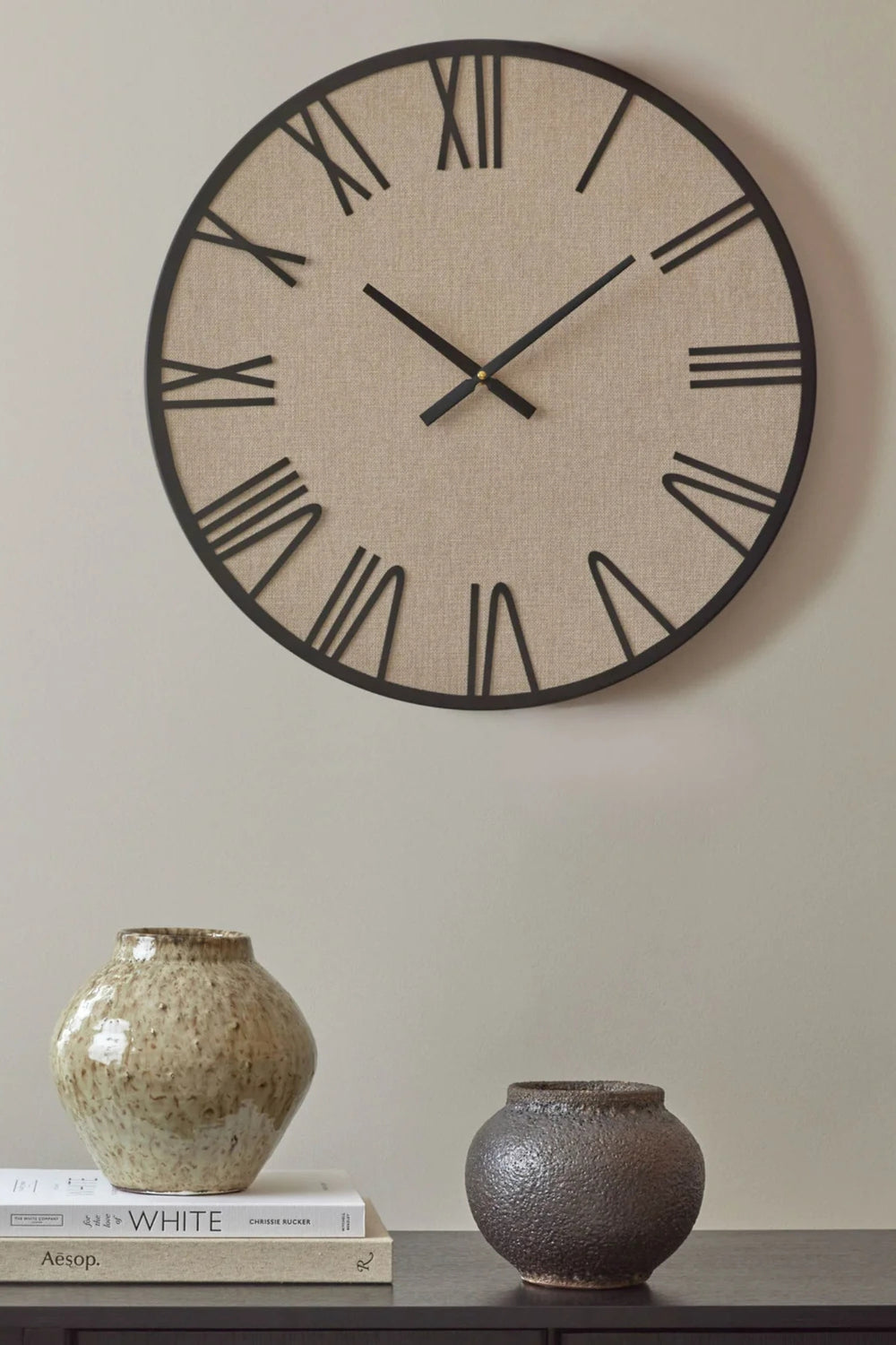 Sorrento Linen Roman Wall Clock