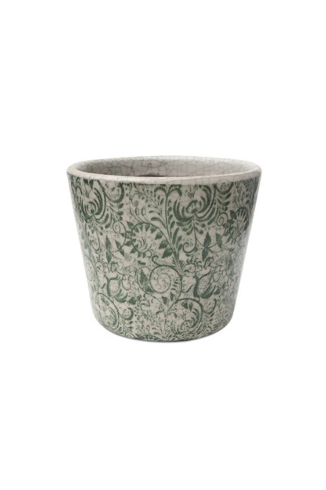 Green Filigree Pot - White/Green - Magpie Style