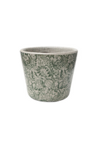 Green Filigree Pot - White/Green - Magpie Style