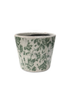 Green Floral Spray Pot - White/Green - Magpie Style