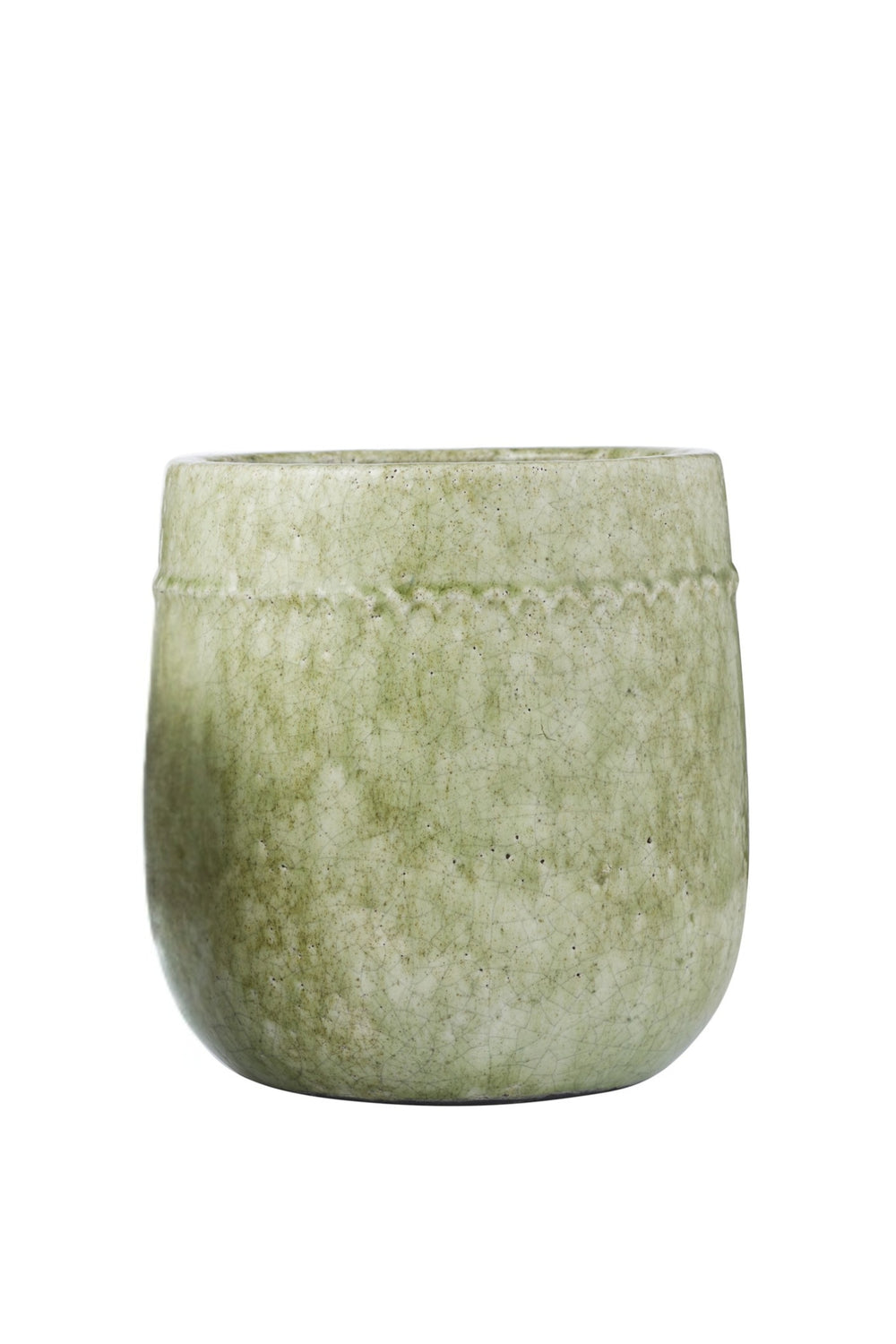 Sage Crackle Planter -18cm