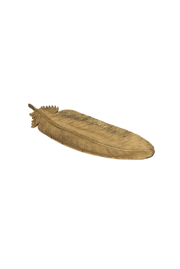 Gold Leaf Feather Plate - Magpie Style