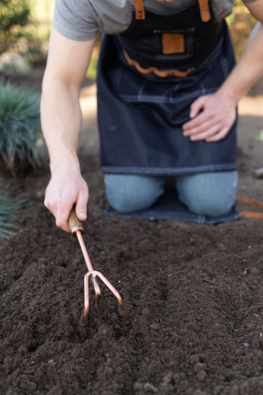 Long Copper Rake Fork